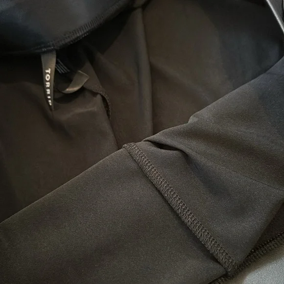 Torrid Size 4X Faux Leather Full Length Black Leggings with Lace Ankle Detail - Picture 9 of 12